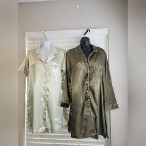 Jones New York Size M  Silky Cream Blouse. Sleepwear. Set. Used Excelent Conditi